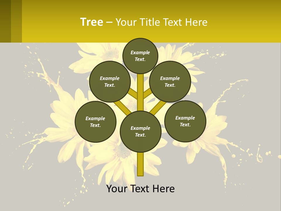 A Bunch Of Yellow Flowers On A Black Background PowerPoint Template