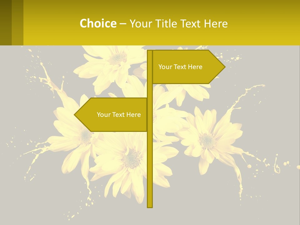 A Bunch Of Yellow Flowers On A Black Background PowerPoint Template