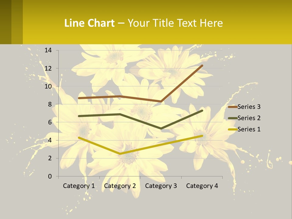 A Bunch Of Yellow Flowers On A Black Background PowerPoint Template