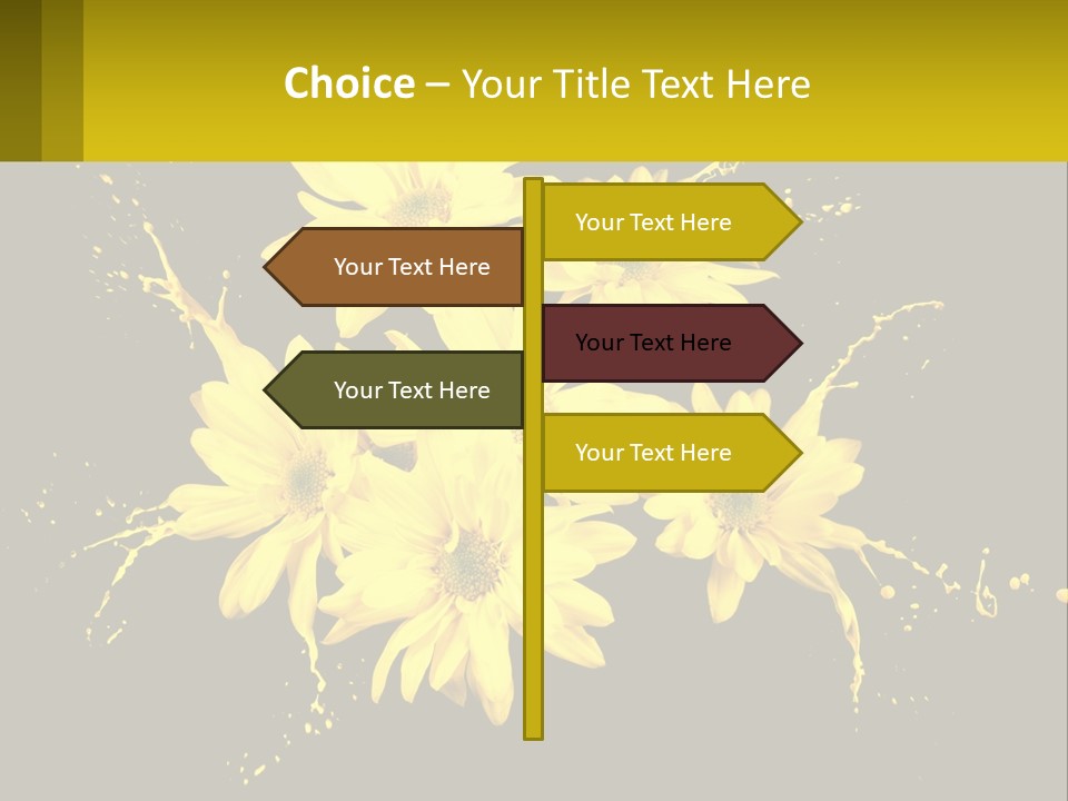 A Bunch Of Yellow Flowers On A Black Background PowerPoint Template