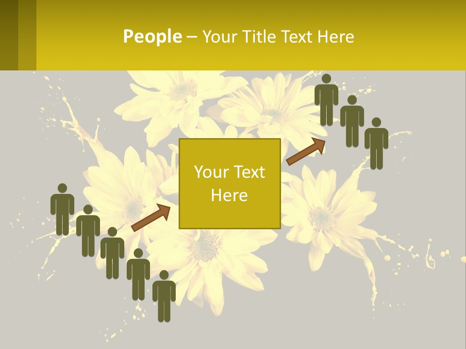A Bunch Of Yellow Flowers On A Black Background PowerPoint Template