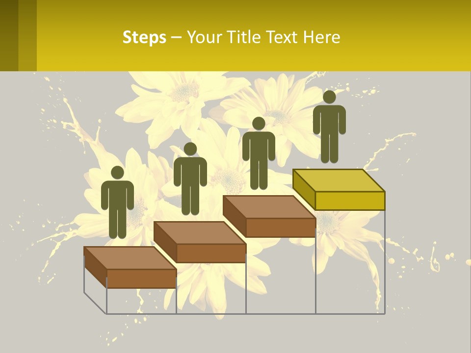 A Bunch Of Yellow Flowers On A Black Background PowerPoint Template
