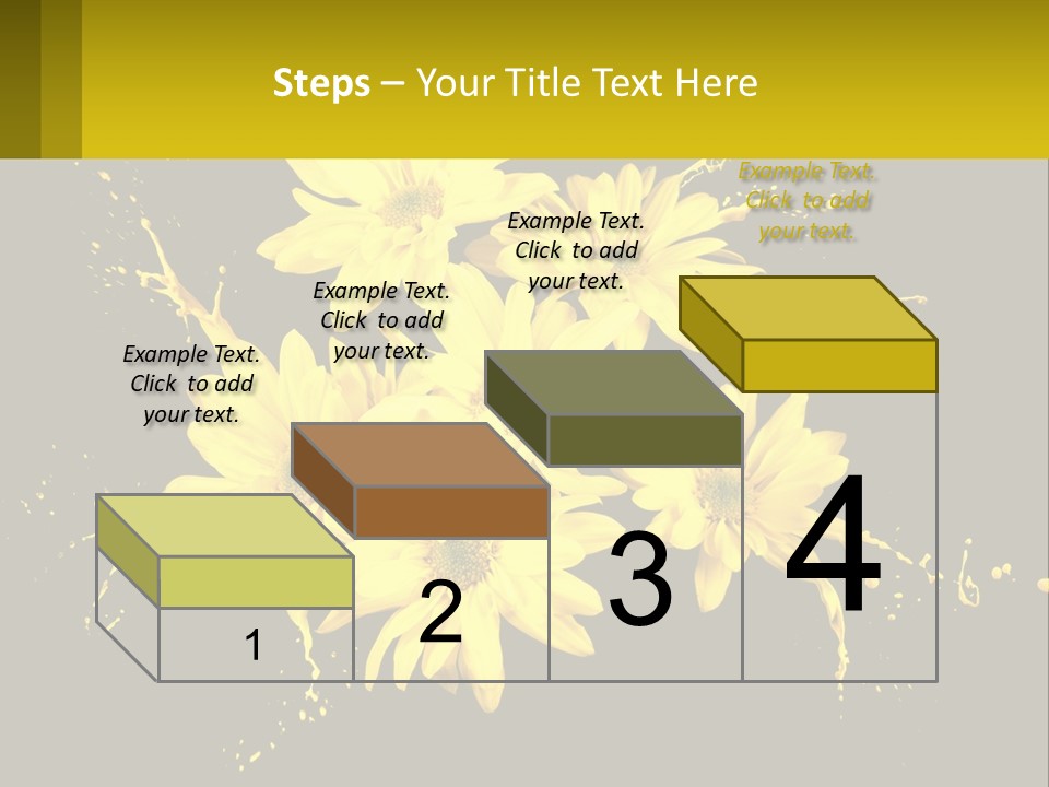 A Bunch Of Yellow Flowers On A Black Background PowerPoint Template