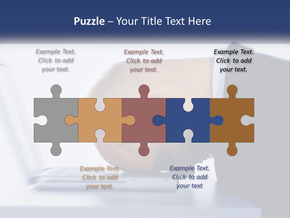 A Man With His Head On A Laptop Keyboard PowerPoint Template