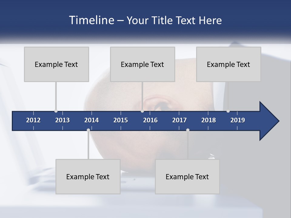 A Man With His Head On A Laptop Keyboard PowerPoint Template