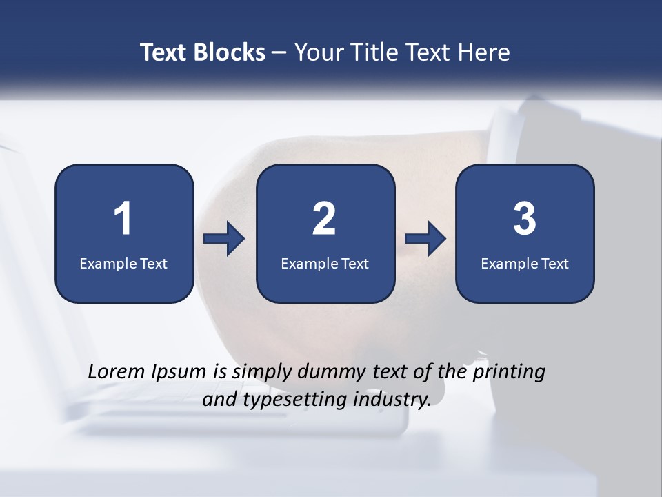 A Man With His Head On A Laptop Keyboard PowerPoint Template