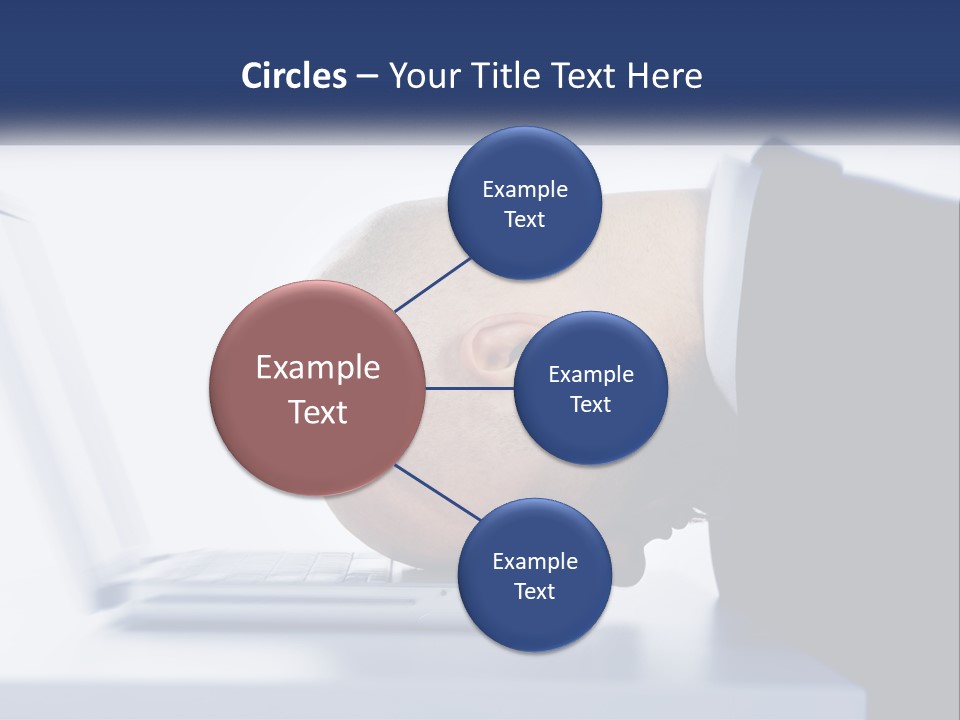 A Man With His Head On A Laptop Keyboard PowerPoint Template