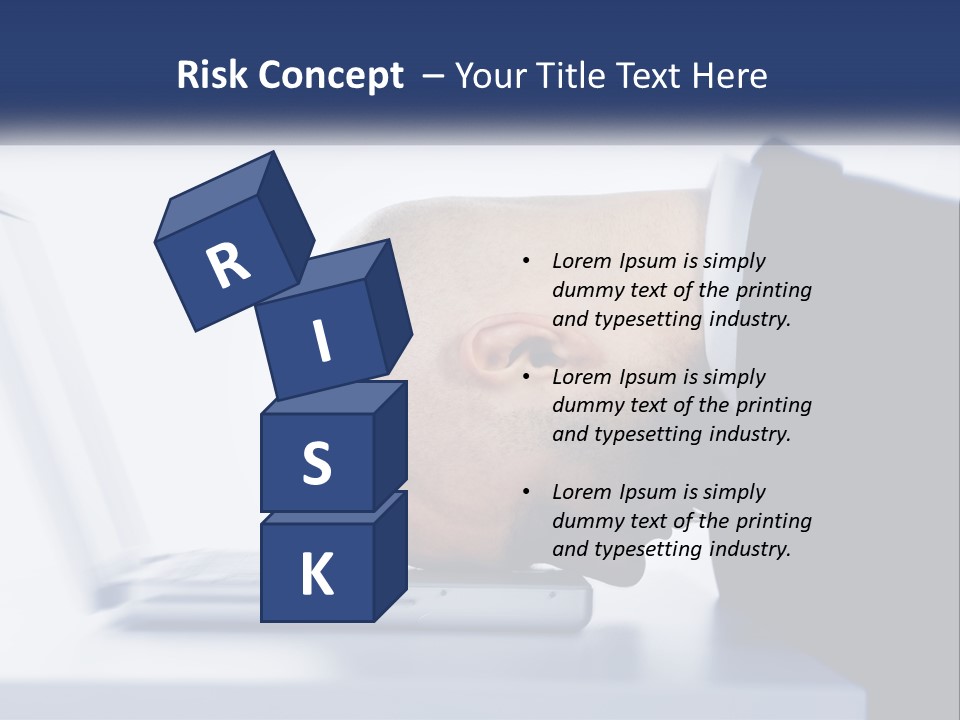 A Man With His Head On A Laptop Keyboard PowerPoint Template