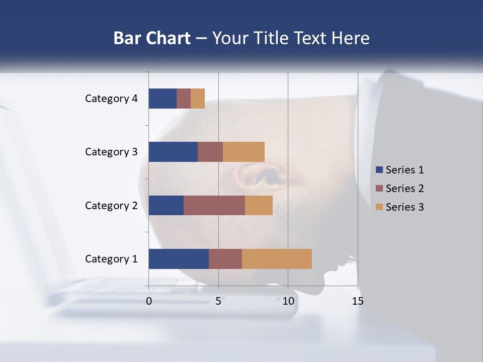 A Man With His Head On A Laptop Keyboard PowerPoint Template