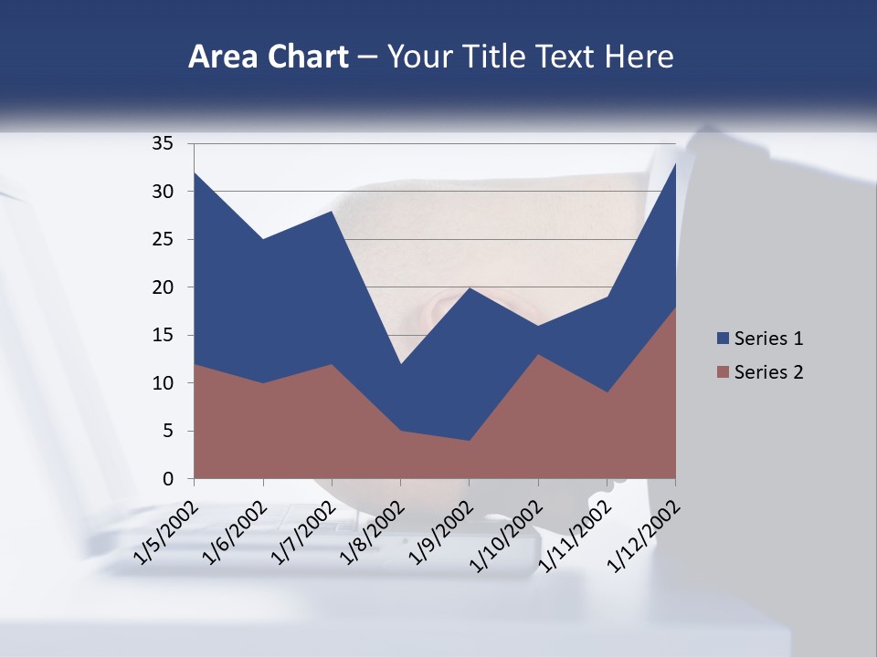 A Man With His Head On A Laptop Keyboard PowerPoint Template