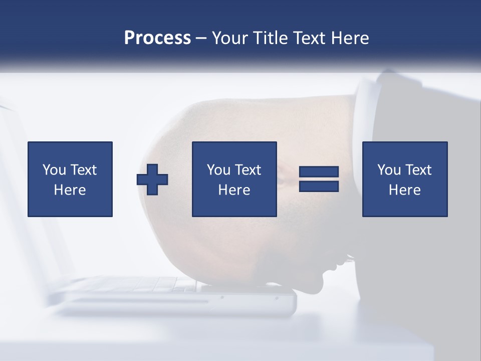 A Man With His Head On A Laptop Keyboard PowerPoint Template