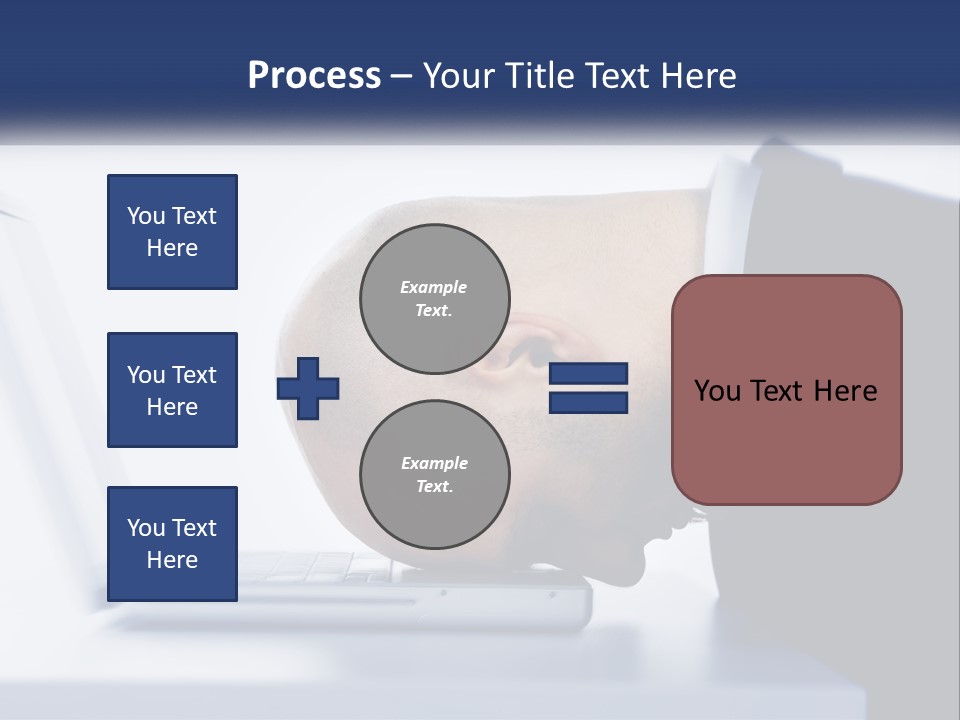A Man With His Head On A Laptop Keyboard PowerPoint Template