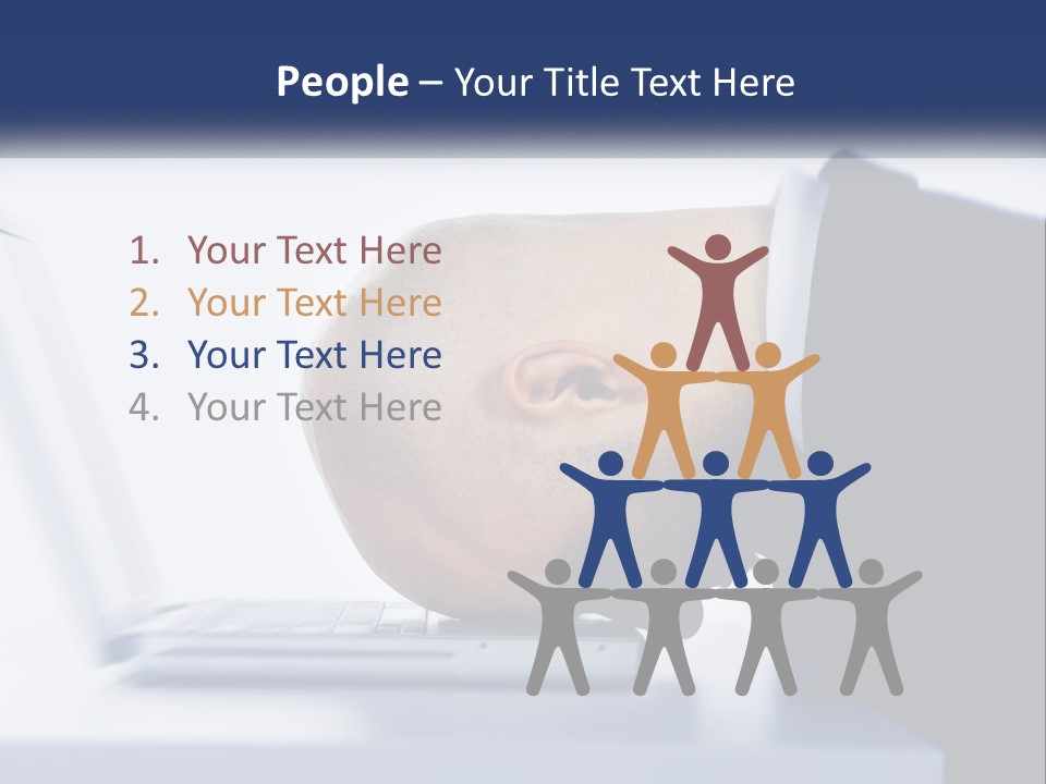 A Man With His Head On A Laptop Keyboard PowerPoint Template