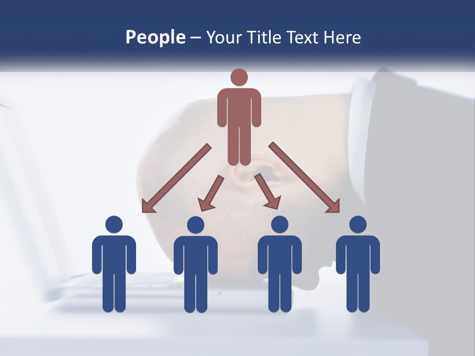 A Man With His Head On A Laptop Keyboard PowerPoint Template