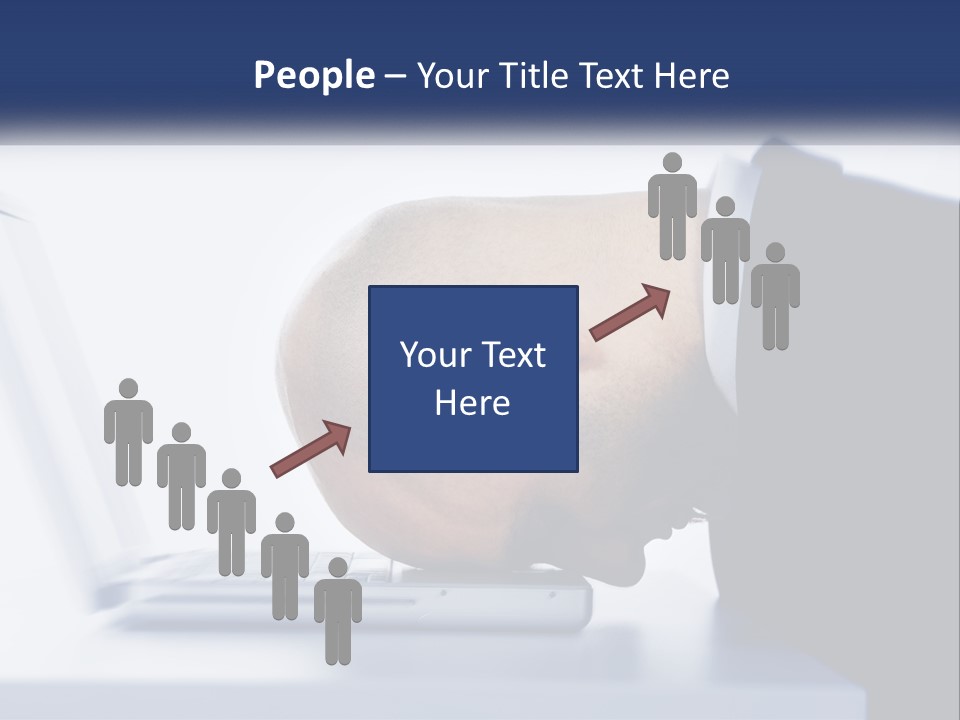 A Man With His Head On A Laptop Keyboard PowerPoint Template