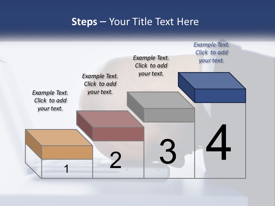 A Man With His Head On A Laptop Keyboard PowerPoint Template