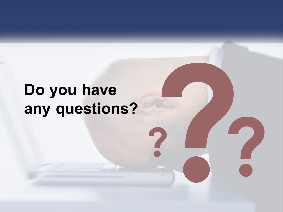 A Man With His Head On A Laptop Keyboard PowerPoint Template