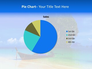 A Boat In The Ocean With A Mountain In The Background PowerPoint Template