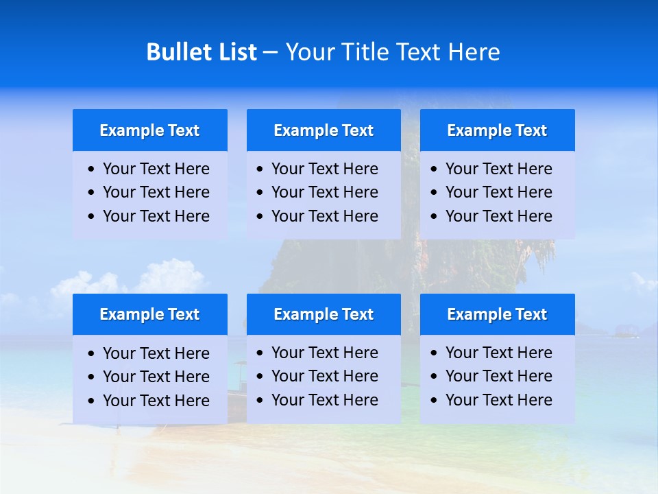 A Boat In The Ocean With A Mountain In The Background PowerPoint Template