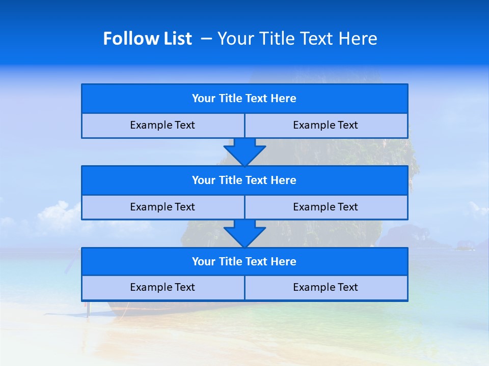 A Boat In The Ocean With A Mountain In The Background PowerPoint Template