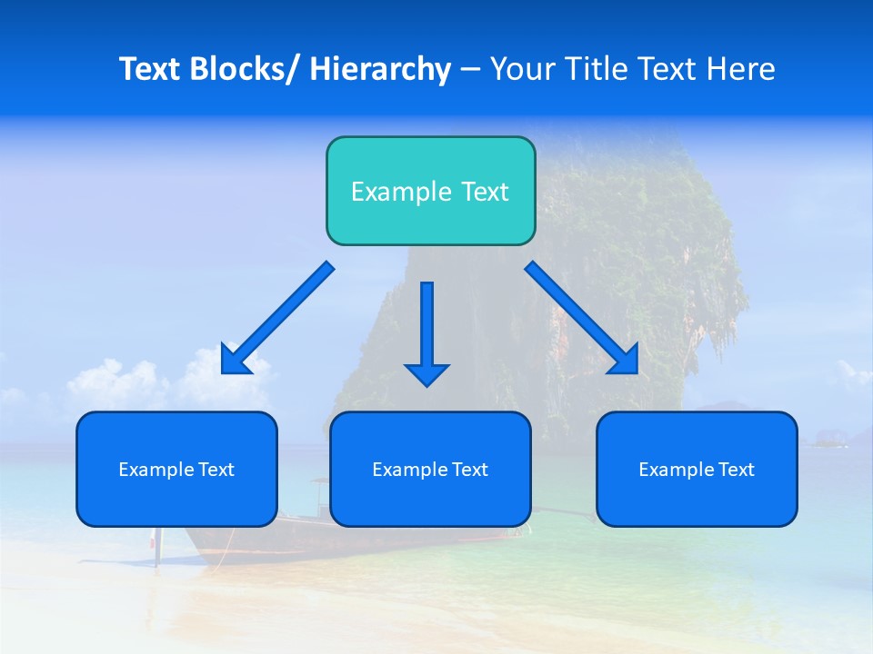 A Boat In The Ocean With A Mountain In The Background PowerPoint Template