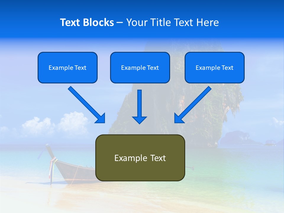 A Boat In The Ocean With A Mountain In The Background PowerPoint Template