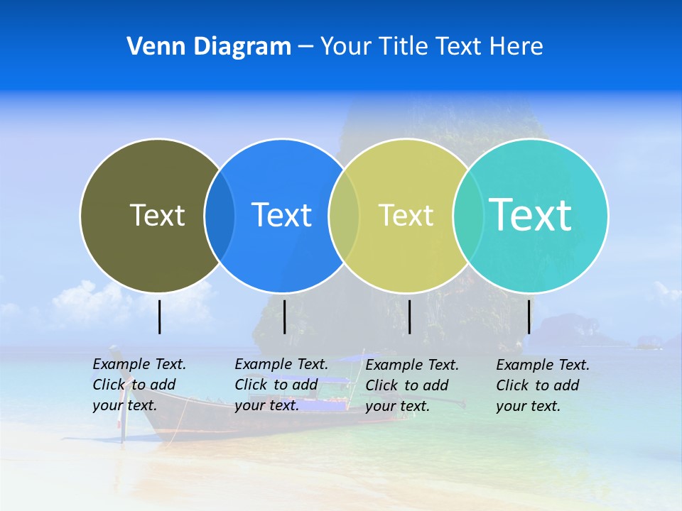 A Boat In The Ocean With A Mountain In The Background PowerPoint Template