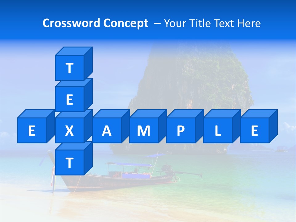 A Boat In The Ocean With A Mountain In The Background PowerPoint Template