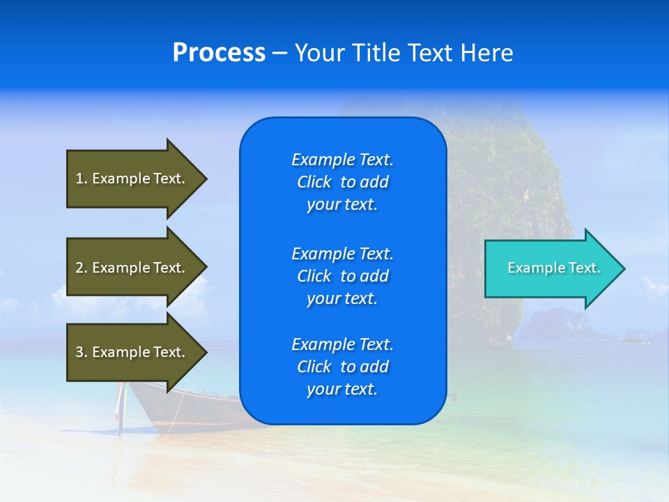 A Boat In The Ocean With A Mountain In The Background PowerPoint Template
