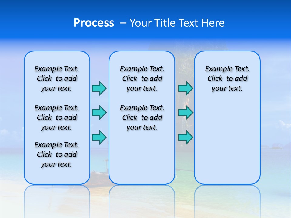 A Boat In The Ocean With A Mountain In The Background PowerPoint Template