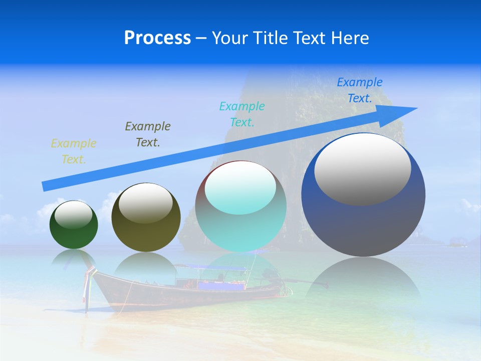 A Boat In The Ocean With A Mountain In The Background PowerPoint Template