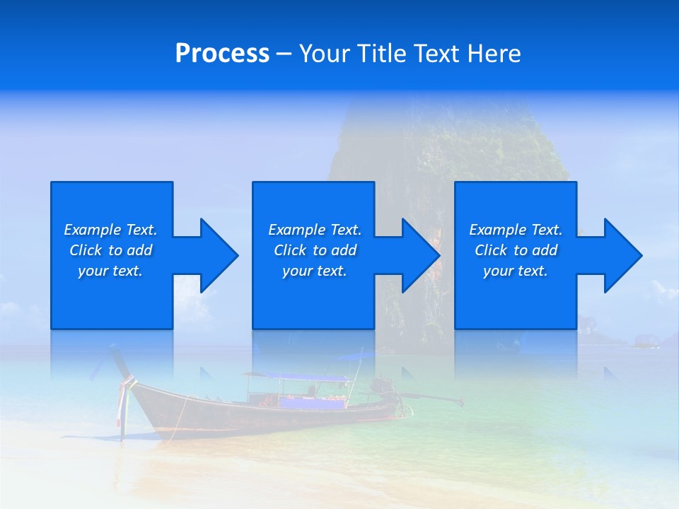A Boat In The Ocean With A Mountain In The Background PowerPoint Template