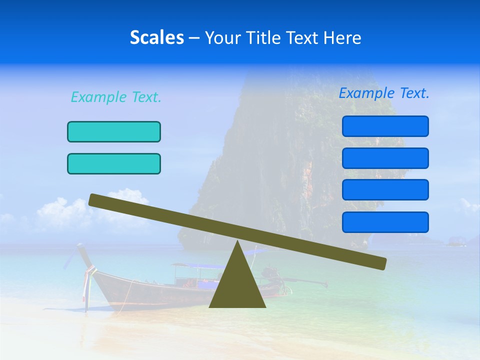 A Boat In The Ocean With A Mountain In The Background PowerPoint Template