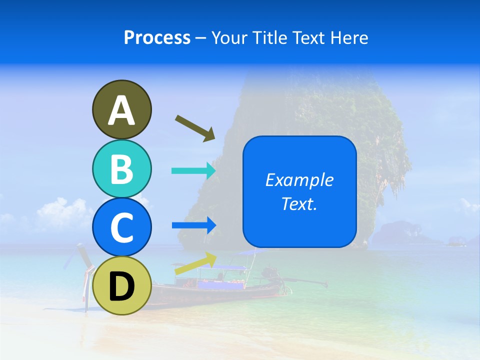 A Boat In The Ocean With A Mountain In The Background PowerPoint Template
