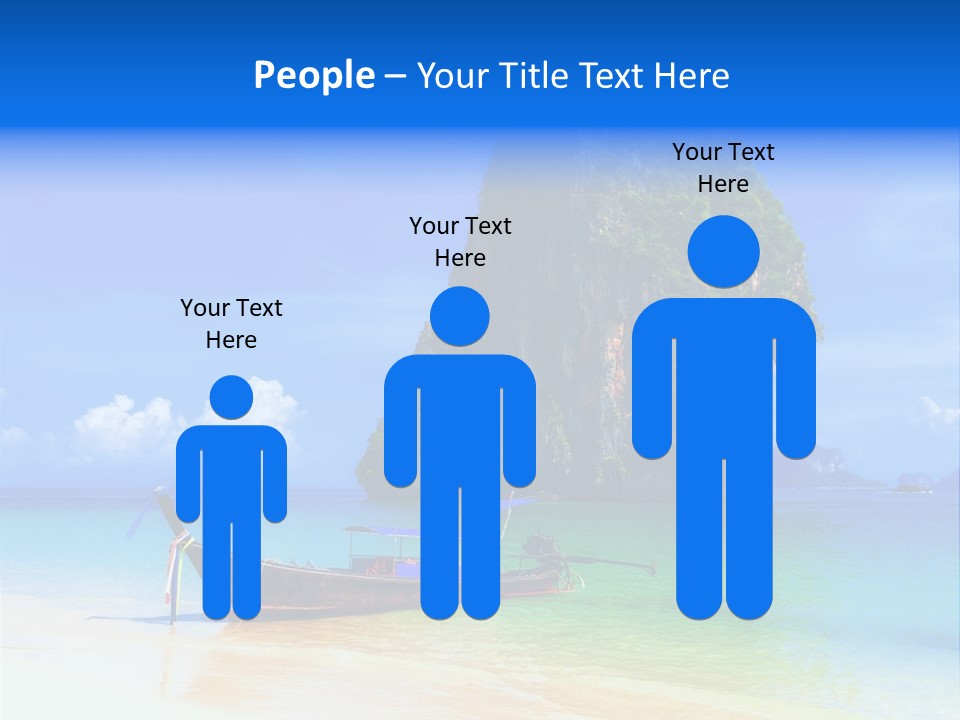 A Boat In The Ocean With A Mountain In The Background PowerPoint Template