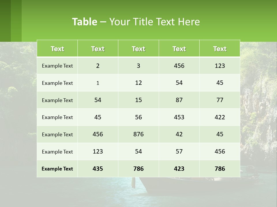 A Boat Floating In A Body Of Water Near Mountains PowerPoint Template