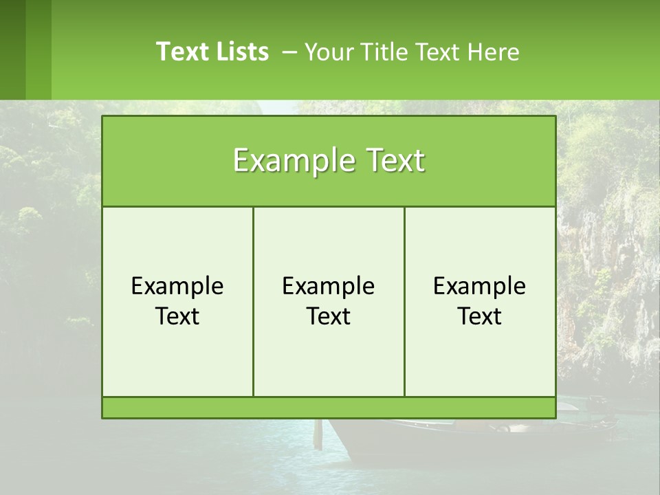 A Boat Floating In A Body Of Water Near Mountains PowerPoint Template