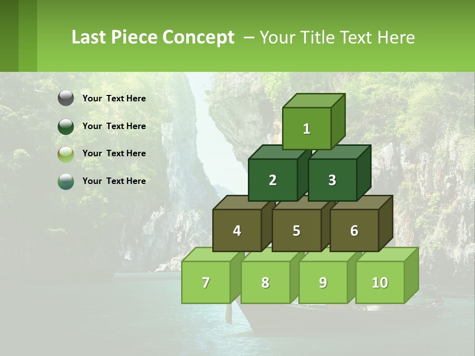 A Boat Floating In A Body Of Water Near Mountains PowerPoint Template