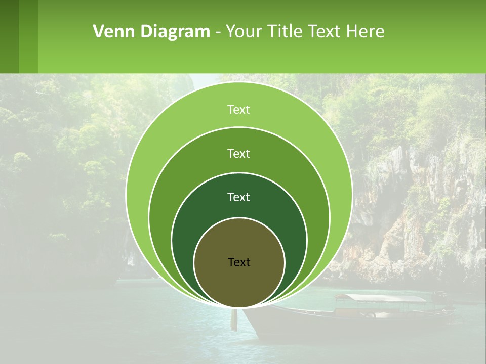 A Boat Floating In A Body Of Water Near Mountains PowerPoint Template
