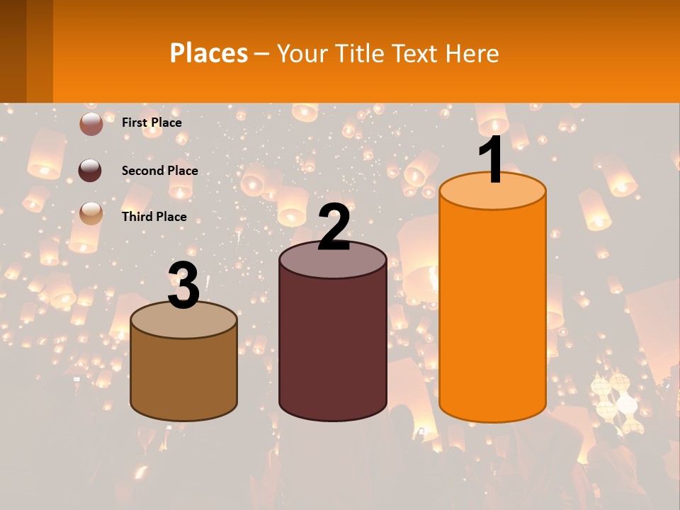 A Group Of People Standing In Front Of A Sky Full Of Lanterns PowerPoint Template