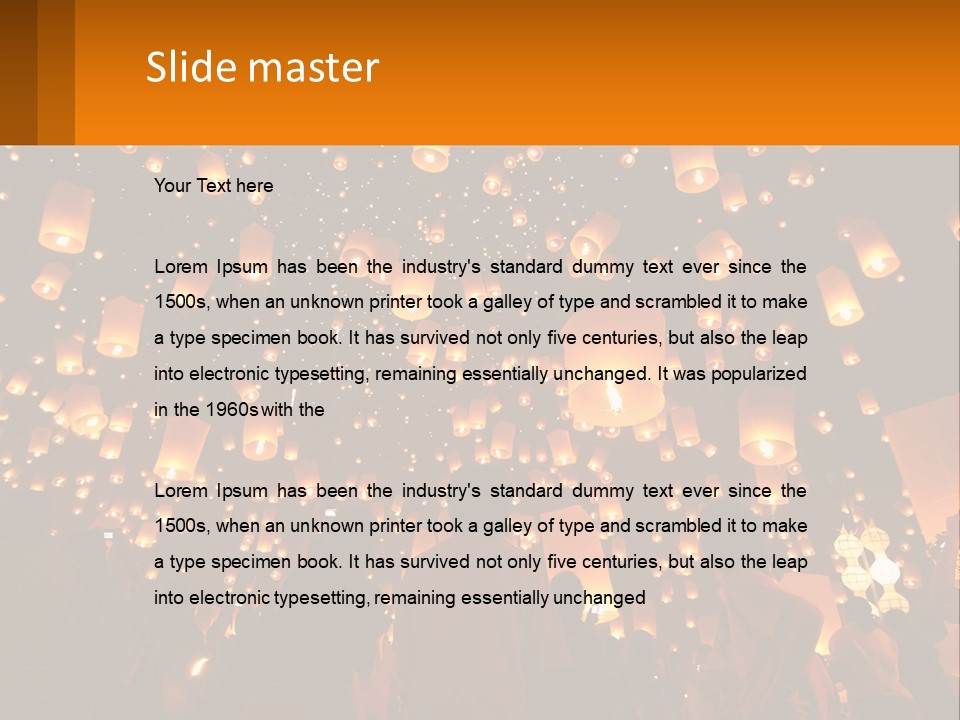 A Group Of People Standing In Front Of A Sky Full Of Lanterns PowerPoint Template