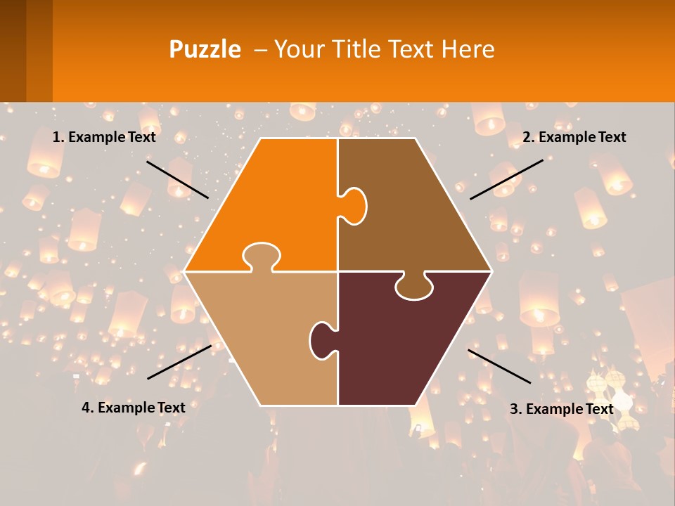 A Group Of People Standing In Front Of A Sky Full Of Lanterns PowerPoint Template