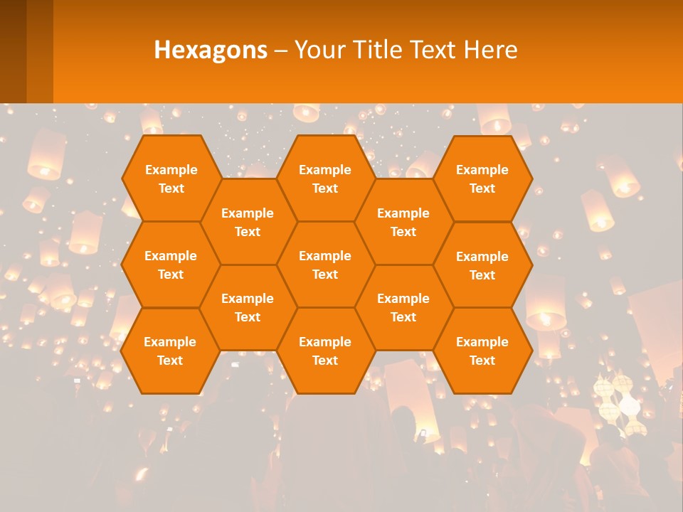 A Group Of People Standing In Front Of A Sky Full Of Lanterns PowerPoint Template