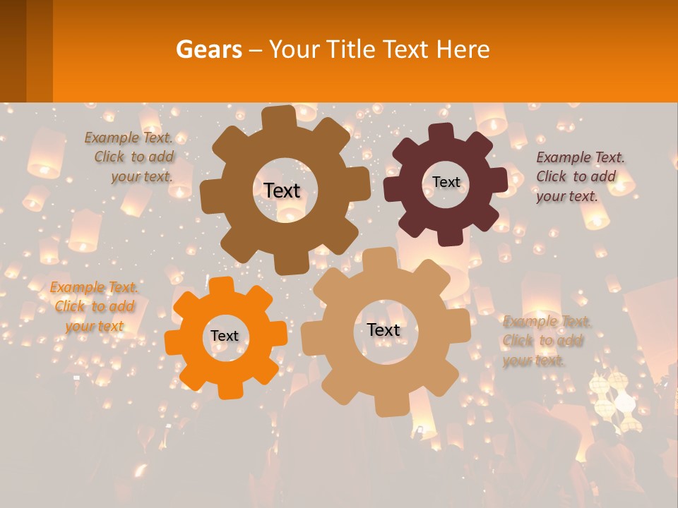 A Group Of People Standing In Front Of A Sky Full Of Lanterns PowerPoint Template