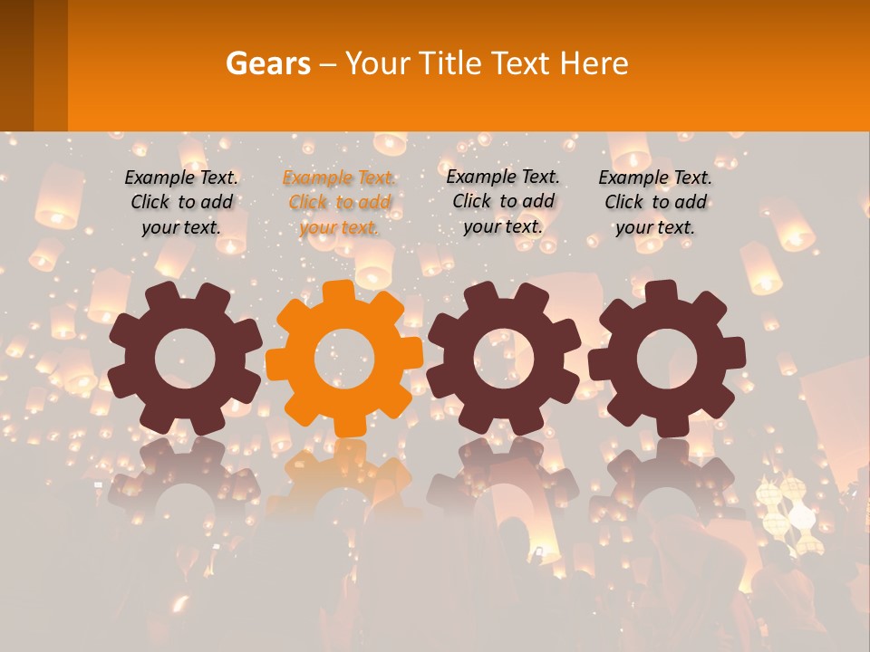 A Group Of People Standing In Front Of A Sky Full Of Lanterns PowerPoint Template