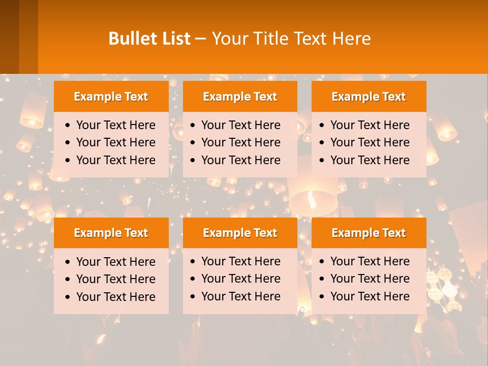 A Group Of People Standing In Front Of A Sky Full Of Lanterns PowerPoint Template