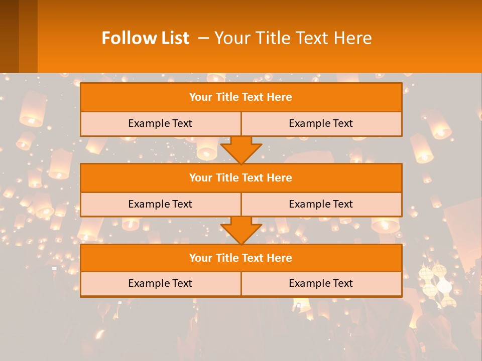 A Group Of People Standing In Front Of A Sky Full Of Lanterns PowerPoint Template