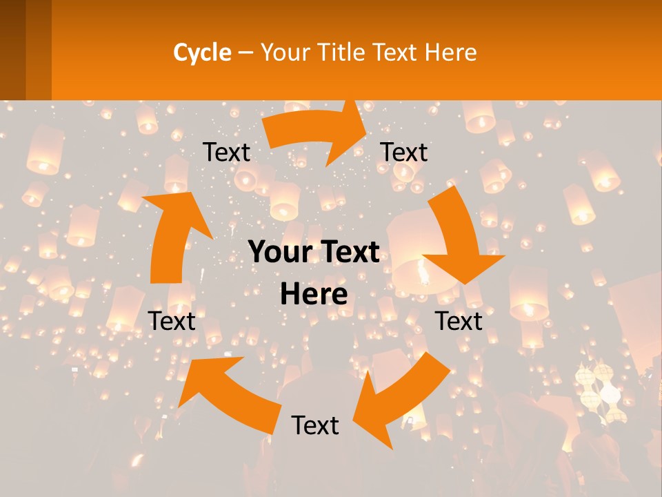 A Group Of People Standing In Front Of A Sky Full Of Lanterns PowerPoint Template