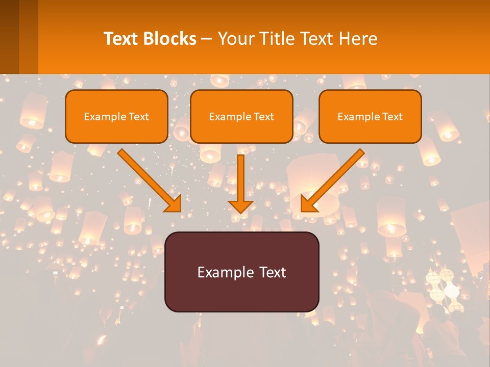 A Group Of People Standing In Front Of A Sky Full Of Lanterns PowerPoint Template