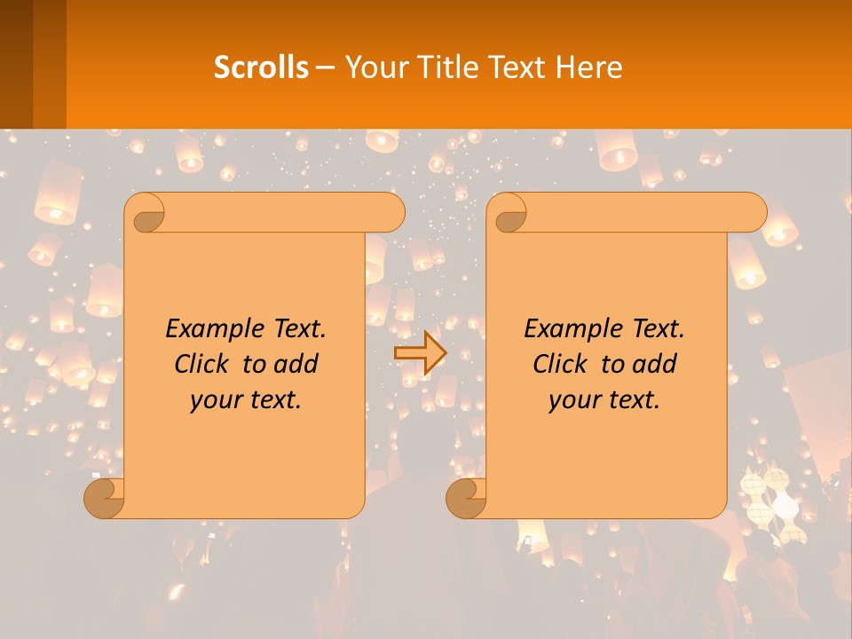 A Group Of People Standing In Front Of A Sky Full Of Lanterns PowerPoint Template